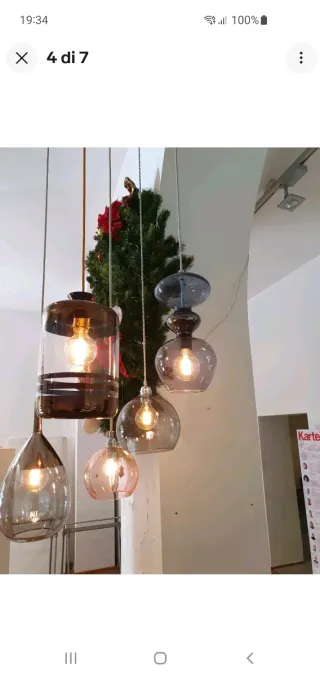 Lampada sospensione Lute EBB&FLOW oro/trasparente