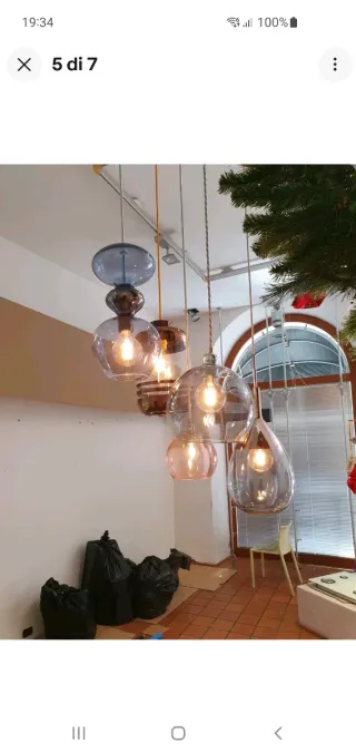 Lampada sospensione Lute EBB&FLOW oro/trasparente