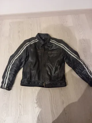 Chaqueta de cuero Café Racer con protección AA