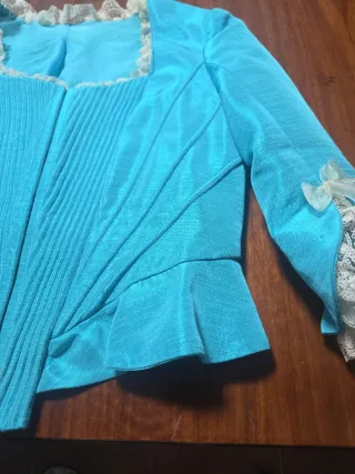 Corpiño fallera siglo XVIII azul