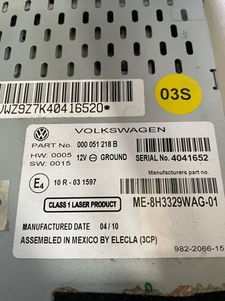 Radio Original Volkswagen Bluetooth USB AUX