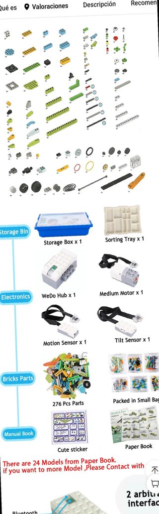 KIT robótica compatible con LEGO Wedo 2.0