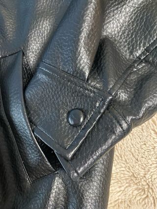 Cazadora de cuero negra, Za, YSL style, oversize