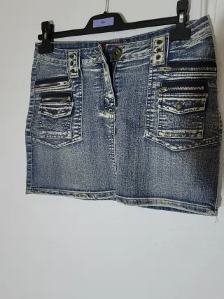 Falda vaquera denim desgastada XL