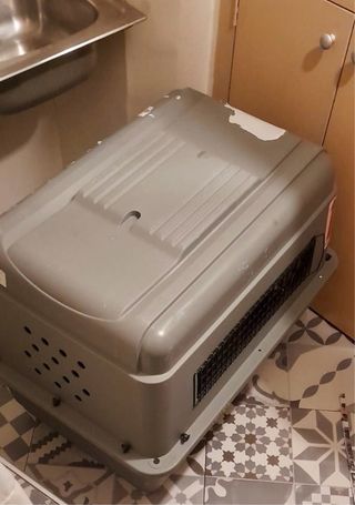 Transportín para animales gris
