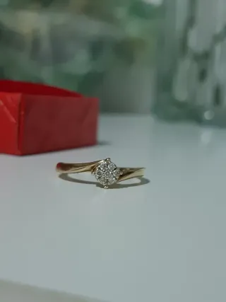 Anillo oro 9kt diamantes Histoire d'Or