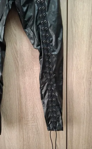 Leggings efecto cuero Shein lace up Talla XL