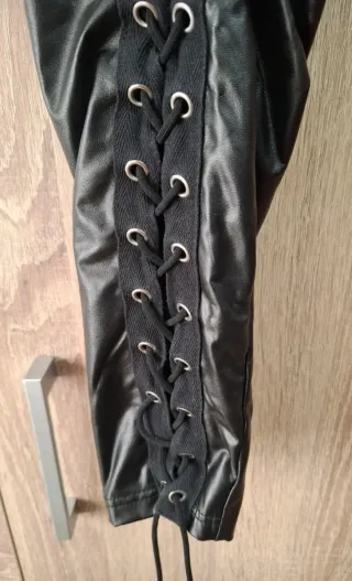 Leggings efecto cuero Shein lace up Talla XL