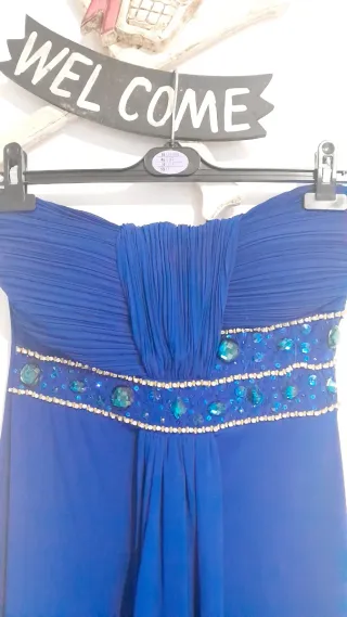 Vestito lungo elegante blu