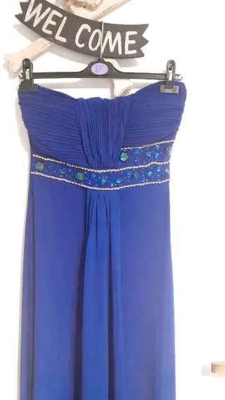 Vestito lungo elegante blu