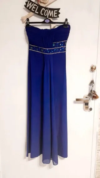 Vestito lungo elegante blu