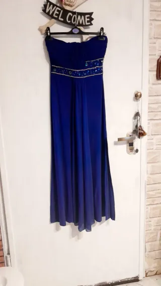 Vestito lungo elegante blu