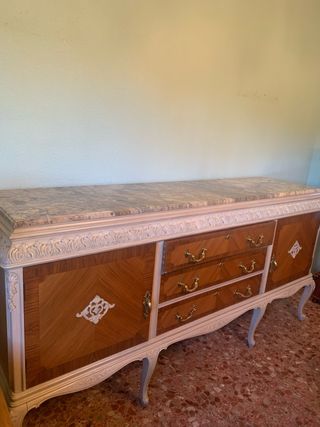 Aparador antiguo mármol y madera años 50