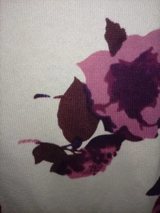 Jersey floral beige y rosa