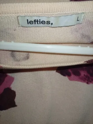 Jersey floral beige y rosa