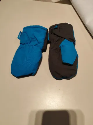 Guantes de nieve Wedze azul y gris talla 4 anys