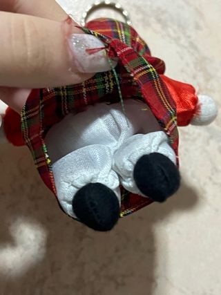 Portachiavi vintage bambolina abito scozzese