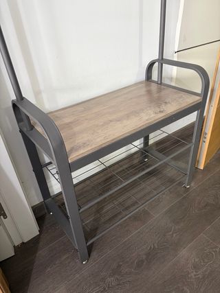 Perchero Zapatero Metálico y Madera