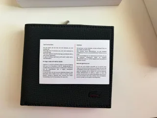 Billetera Lacoste Chantaco Piel Negra Cremallera