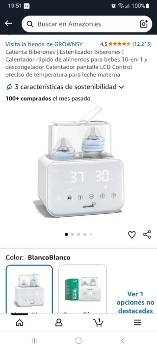 Calienta Biberones Esterilizador GROWNSY