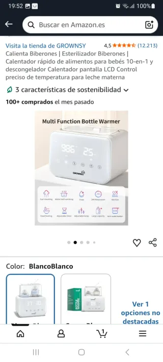 Calienta Biberones Esterilizador GROWNSY