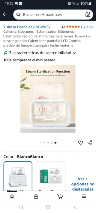 Calienta Biberones Esterilizador GROWNSY