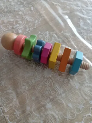 Set anillas madera motricidad infantil