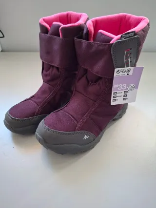 Botas de nieve niña T33 morado/rosa