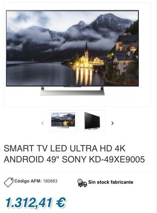 Smart TV Sony 49 4K Android KD-49XE9005