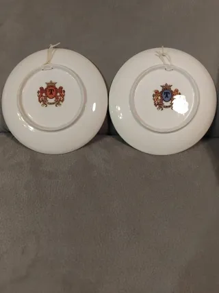 Coppia Piattini Ceramica Decorativi Floreali