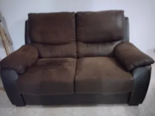Sofá de 2 plazas piel y ante