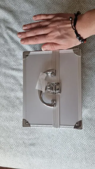 Maletín de maquillaje/cosmética plateado