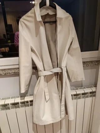 Abrigo Vintage Piel Blanco