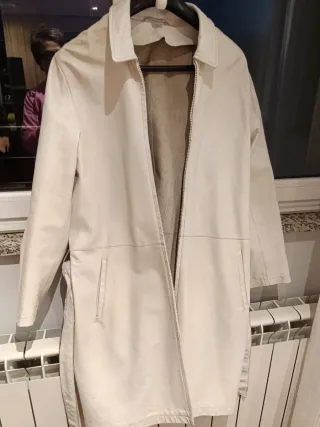 Abrigo Vintage Piel Blanco