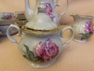 Juego de café Santa Clara porcelana rosas