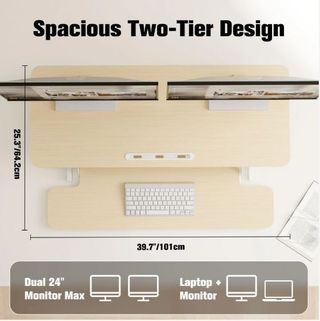 Elevador Escritorio Roble 101x40cm