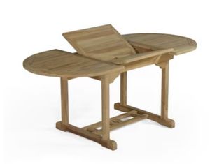 Mesa oval extensible y 4 Sillas de madera de teca