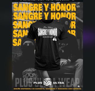 Camiseta Plus Ultra Sangre y Honor Negra