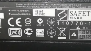 Monitor ASUS VS197 Negro