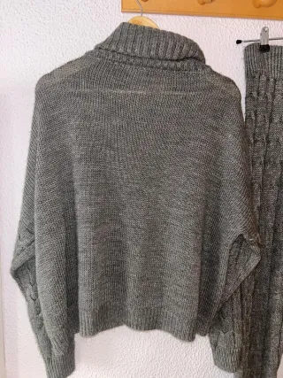 Conjunto punto gris jersey y pantalón