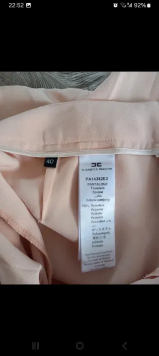 Pantaloni Elisabetta Franchi rosa cipria tg 40