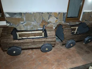 Coche de madera Picapiedra