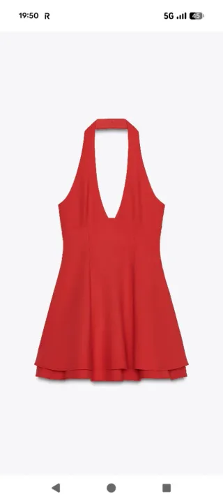 Vestido Zara Halter Rojo Talla S