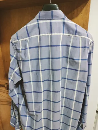 Camisa Purificación García cuadros azul y blanco