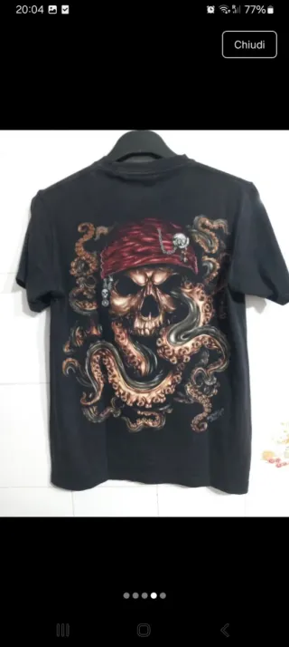 T-shirt cotone pirata teschio