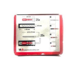 Caja 25 piezas Taco / Gancho FISCHER 6 mm.