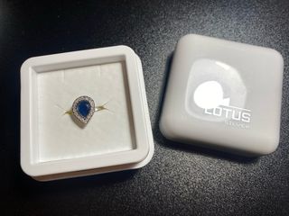 Conjunto Lotus Anillo y Pendientes Azul Plata