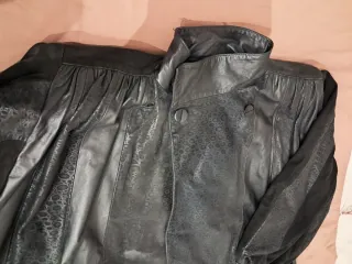 Abrigo Piel Negro Talla Grande XXXL