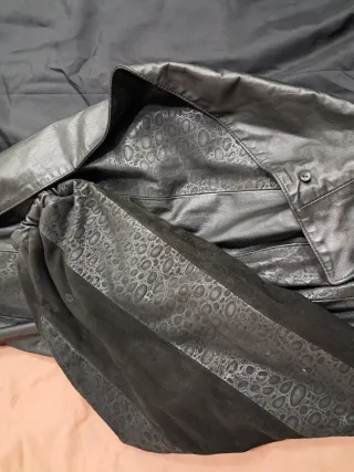 Abrigo Piel Negro Talla Grande XXXL