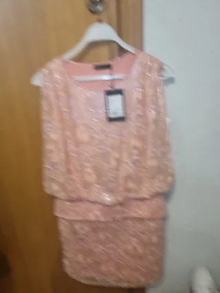 Vestido de fiesta ISABEL CAMPOS oro rosa